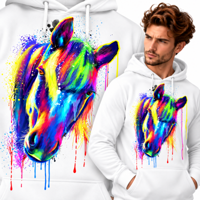 BLUZA Z KAPTUREM  ZWIERZĘTA  KOŃ 3